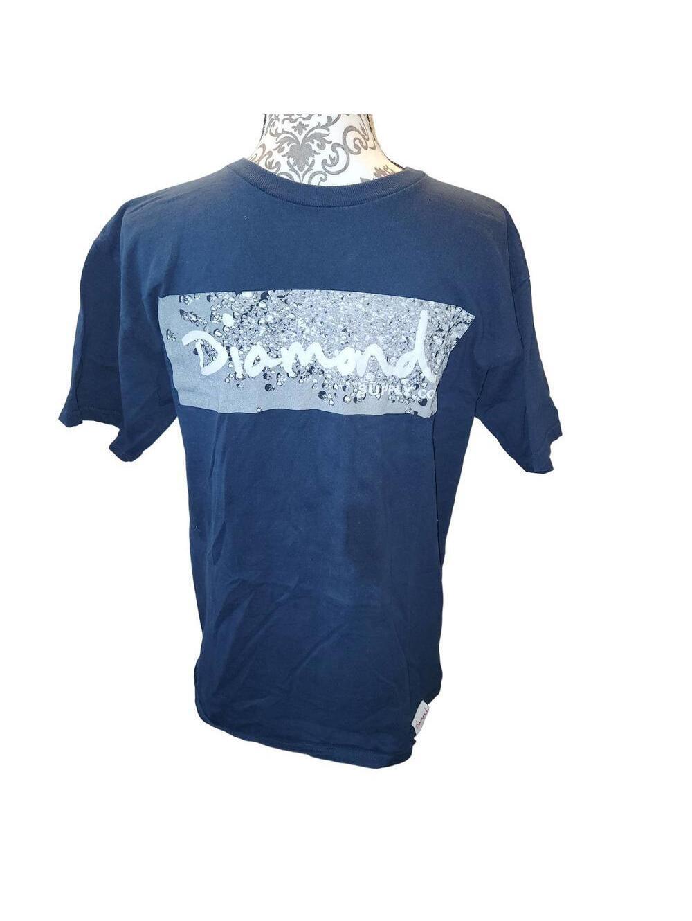 Diamond Supply Co. Navy Blue Cotton T-Shirt Medium